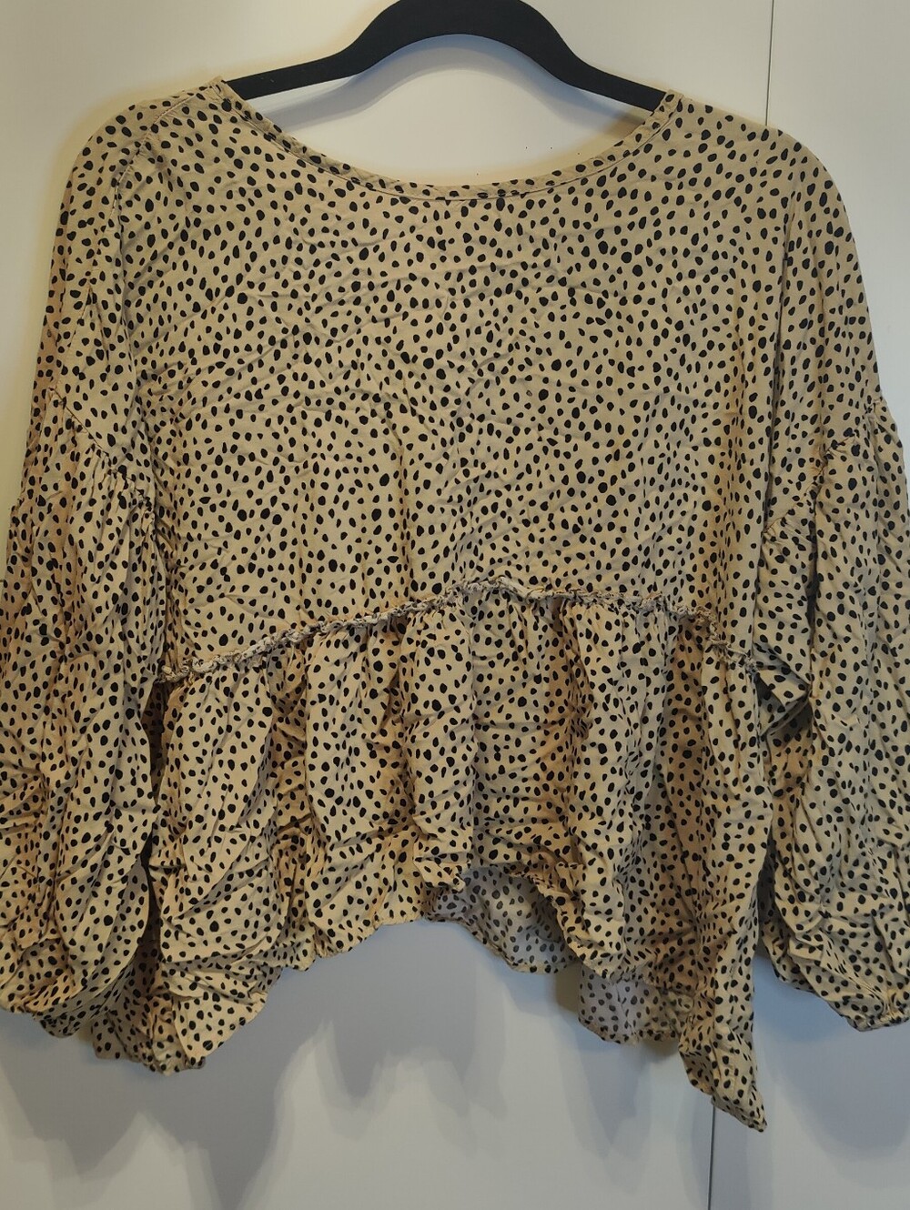 Peach Love California Animal Print Ruffle Peplum Top - Picture 5 of 7